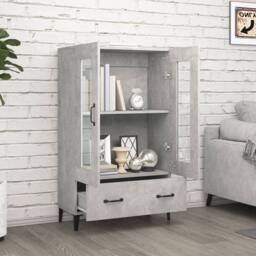Berkfield Home Highboard Concrete Grey 70x31x115 cm Engineered Wood - Size: 70 x 31 x 115 cm
