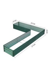 Living and Home L-Shaped Galvanized Steel Raised Garden Bed Dark Green - thumbnail 2