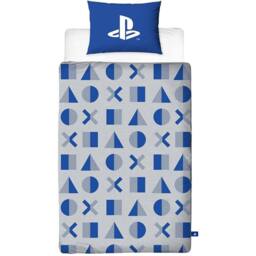 Playstation Controller Buttons Reversible Duvet Set in Light Grey - Size: Single - thumbnail 5