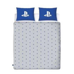 Playstation Controller Buttons Reversible Duvet Set in Light Grey - Size: Single - thumbnail 3