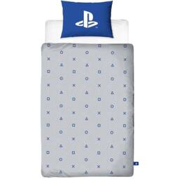 Playstation Controller Buttons Reversible Duvet Set in Light Grey - Size: Single - thumbnail 4