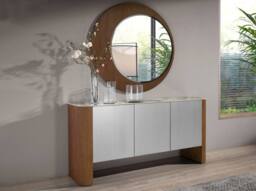 Angel Cerda Model Sideboard - Silver Lacquer MDF, Walnut Legs in Metallic Silver - thumbnail 3