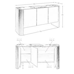 Angel Cerda Model Sideboard - Silver Lacquer MDF, Walnut Legs in Metallic Silver - thumbnail 7