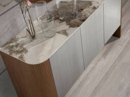 Angel Cerda Model Sideboard - Silver Lacquer MDF, Walnut Legs in Metallic Silver - thumbnail 5