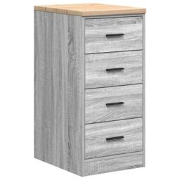 Berkfield Home Garage Storage Cabinet Grey Sonoma 40x51x85 cm Solid Wood Pine - Size: 40 x 51 x 85 cm - thumbnail 2