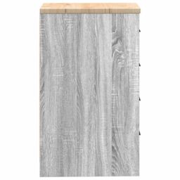 Berkfield Home Garage Storage Cabinet Grey Sonoma 40x51x85 cm Solid Wood Pine - Size: 40 x 51 x 85 cm - thumbnail 7