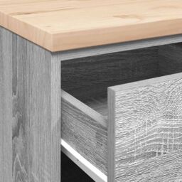 Berkfield Home Garage Storage Cabinet Grey Sonoma 40x51x85 cm Solid Wood Pine - Size: 40 x 51 x 85 cm - thumbnail 9