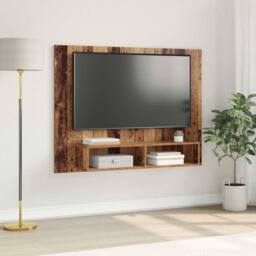 Berkfield Home Wall TV Cabinet Old wood Engineered wood in Brown - thumbnail 2