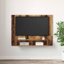 Berkfield Home Wall TV Cabinet Old wood Engineered wood in Brown - thumbnail 4