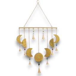 KDMD Indian Chimes - Brass Moon Phases Chimes in Gold - thumbnail 1