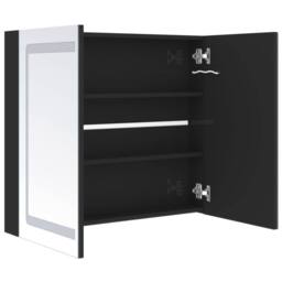 Berkfield Home LED Bathroom Mirror Cabinet Shining Black 80x12x68 cm - Size: 80 x 12 x 68 cm - thumbnail 5