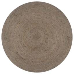 Berkfield Home Handmade Rug Jute Round 90 cm Grey - Size: 100 cm diameter - thumbnail 2