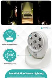 Neel Blue 7 LED Lights Motion Sensor Activated Cordless Dummy CCTV Camera in White - thumbnail 3