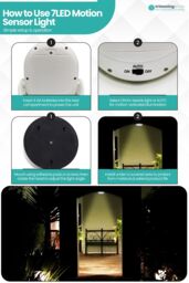 Neel Blue 7 LED Lights Motion Sensor Activated Cordless Dummy CCTV Camera in White - thumbnail 6
