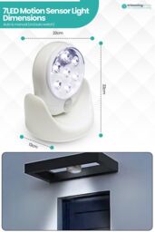 Neel Blue 7 LED Lights Motion Sensor Activated Cordless Dummy CCTV Camera in White - thumbnail 2