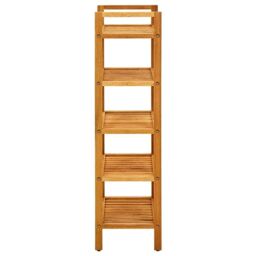 Berkfield Home Shoe Rack with 5 Shelves 50x27x100 cm Solid Oak Wood in Brown - Size: 50 x 27 x 100 cm - thumbnail 3