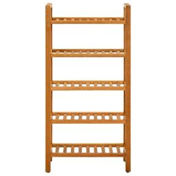 Berkfield Home Shoe Rack with 5 Shelves 50x27x100 cm Solid Oak Wood in Brown - Size: 50 x 27 x 100 cm - thumbnail 2