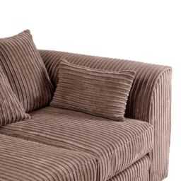 LUXURY LIFE Dylan Jumbo Cord Fabric Left Hand Facing Corner Sofa in Chocolate - thumbnail 4