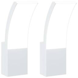 Berkfield Home Outdoor LED Wall Lights 2pcs White Die-cast Aluminium - thumbnail 2