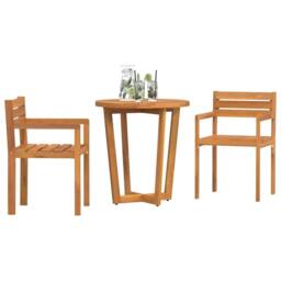 Berkfield Home 3 Piece Garden Dining Set Solid Wood Acacia in Brown - thumbnail 4
