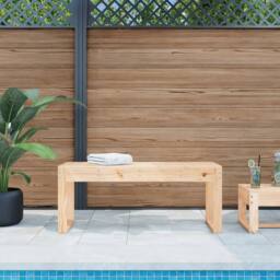 Berkfield Home Garden Bench 110x38x45 cm Solid Wood Pine in Light Tan - Size: 110 x 38 x 45 cm - thumbnail 2