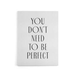 "Artery8 You Don't Need To Be Perfect Black White Modern Canvas Wall Art Print - Size: W24"" x H32""" - thumbnail 1