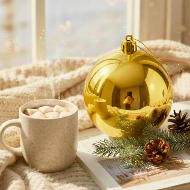 Shatchi 25cm Glossy Christmas Bauble - Premium Bauble & Home Décor Ornament in Gold - image 1