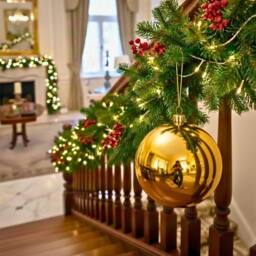 Shatchi 25cm Glossy Christmas Bauble - Premium Bauble & Home Décor Ornament in Gold - thumbnail 2