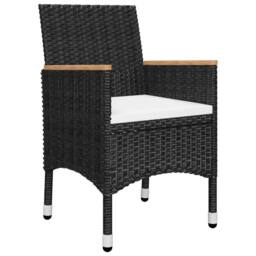 Berkfield Home 5 Piece Garden Dining Set with Cushions Black - thumbnail 3