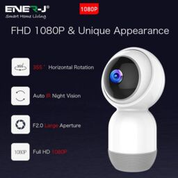 ENER-J Smart WiFi Indoor Security Camera 1080P HD Pan-Tilt with Night Vision & 2-Way Audio - White - Size: 10 inches - thumbnail 6