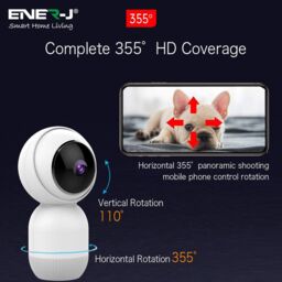 ENER-J Smart WiFi Indoor Security Camera 1080P HD Pan-Tilt with Night Vision & 2-Way Audio - White - Size: 10 inches - thumbnail 5