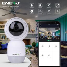 ENER-J Smart WiFi Indoor Security Camera 1080P HD Pan-Tilt with Night Vision & 2-Way Audio - White - Size: 10 inches - thumbnail 2