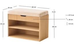 Nordlys Shoe Storage Entryway Furniture 2 Shelves 1 Wooden Chest in Beige - thumbnail 5