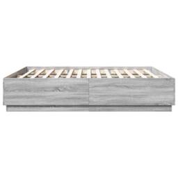 Berkfield Home Bed Frame with LED without Mattress Grey Sonoma 200x200 cm - thumbnail 7