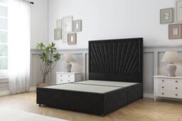 "Comfort Beds Kensington Plush Divan Base 2 Drawers - 26"" Headboard in Black - Size: King" - thumbnail 2