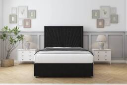 "Comfort Beds Kensington Plush Divan Base 2 Drawers - 26"" Headboard in Black - Size: King" - thumbnail 3