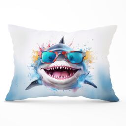 Warren Reed - Designer Santa Skull In Glasses Splashart Cushions - Size: 60 cm x 60 cm - thumbnail 1