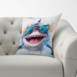 Warren Reed - Designer Santa Skull In Glasses Splashart Cushions - Size: 60 cm x 60 cm - thumbnail 3