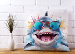 Warren Reed - Designer Santa Skull In Glasses Splashart Cushions - Size: 60 cm x 60 cm - thumbnail 2