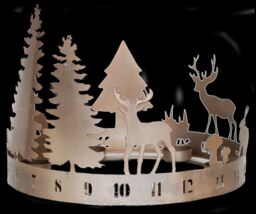 Ivyline Round Advent Forest Tealight Centrepiece Metal Copper H25Cm W33Cm D33Cm - On trend design - Premium Quality - thumbnail 2
