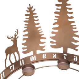 Ivyline Round Advent Forest Tealight Centrepiece Metal Copper H25Cm W33Cm D33Cm - On trend design - Premium Quality - thumbnail 3
