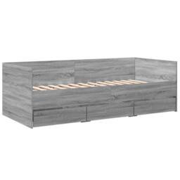 Berkfield Home Daybed with Drawers without Mattress Grey Sonoma 100x200 cm - thumbnail 3