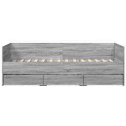 Berkfield Home Daybed with Drawers without Mattress Grey Sonoma 100x200 cm - thumbnail 4