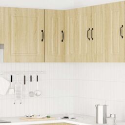 Berkfield Home Kitchen Wall Corner Cabinet Kalmar Sonoma Oak Engineered Wood in Brown - thumbnail 3