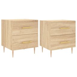 Berkfield Home Bedside Cabinets 2 pcs Sonoma Oak 40x35x47.5 cm Engineered Wood in Brown - thumbnail 2
