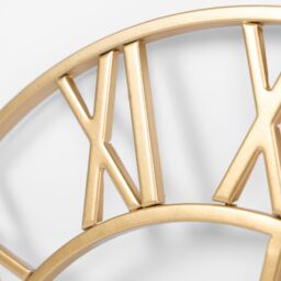 OHS Large Wall Clock Roman Numerals Skeleton Big Open Round Face in Gold - thumbnail 6