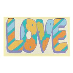 Artsy Mats Elizabeth Olwen Love Indoor/Outdoor Doormat (90x60cm) in Cream - Size: 60 x 90 cm - thumbnail 2