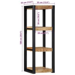Berkfield Home Wall Shelf 35x35x100 cm Solid Rough Wood Mango in Brown - Size: 35 x 35 x 100 cm - thumbnail 9