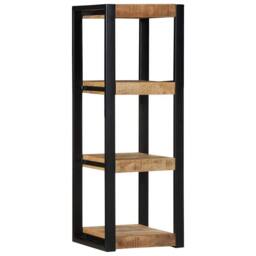 Berkfield Home Wall Shelf 35x35x100 cm Solid Rough Wood Mango in Brown - Size: 35 x 35 x 100 cm - thumbnail 2