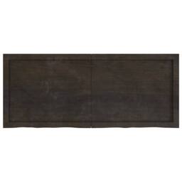 Berkfield Home Wall Shelf Dark Grey 120x50x(2-6) cm Treated Solid Wood Oak in Dark Brown - thumbnail 1